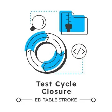Test cycle closure modern linear concept icon Stockillustratie