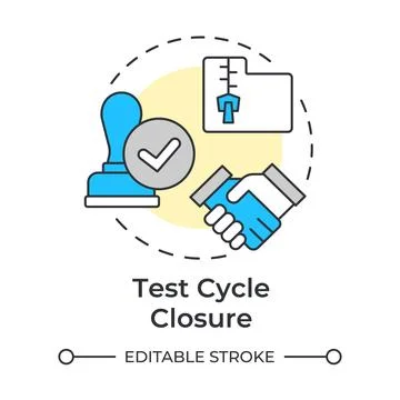 Test cycle closure multi color concept icon Stock-Illustration