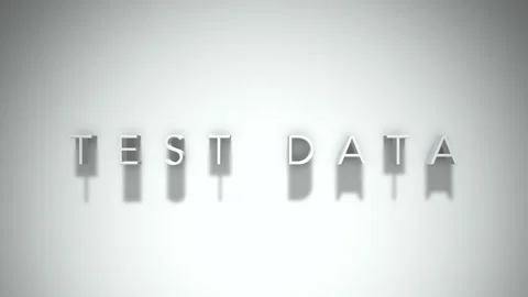 Test Data 3D title animation with shadows on a white background Stock Footage 296718686