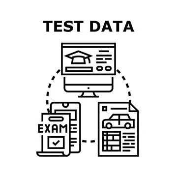 Test data managing various information systems and analytics Stock Illustration