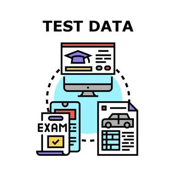 Test data managing various information systems and analytics Stock Illustration