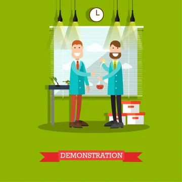 Test demonstration concept vector illustration in flat style Stock Illustration