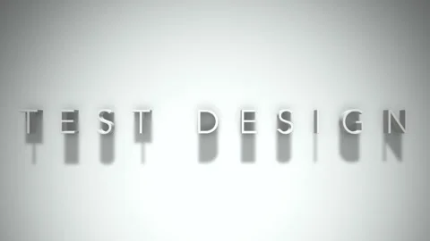 Test Design 3D title animation with shadows on a white background Stock Footage 296496276