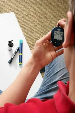 Test for diabetes, man Stock Photos
