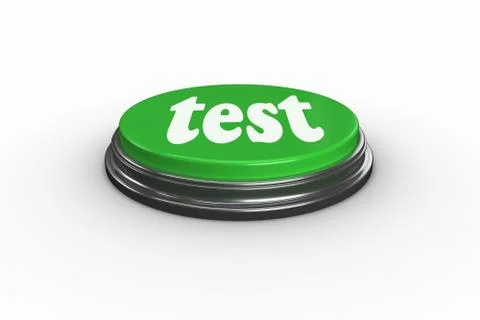 Test on digitally generated green push button Stock Illustration