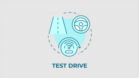 Test drive blue concept icon animation Stock Footage 341022201