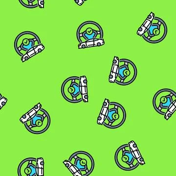 Test drive car dealership vector seamless pattern Stockillustratie