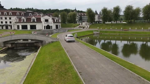 Test drive car in edem resor medical spa Stock Footage 142893778