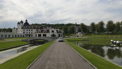 Test drive car in edem resor medical spa Stock Footage 142900610