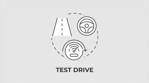 Test drive line concept icon animation Stock Footage 340283184