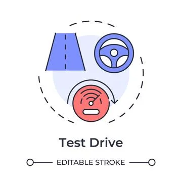 Test drive multi color concept icon Stock Illustration