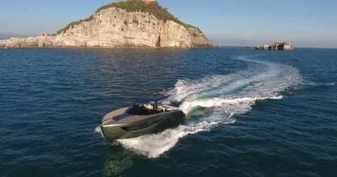 Test drive on the new boat Stock Footage 219942416
