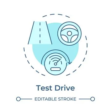 Test drive soft blue concept icon Stock Illustration