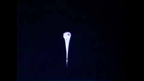 Test dummies with cameras attached to them are dropped via parachute in 1959. 스톡 동영상 146472214