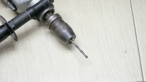 Test electric drill on the floor Stock Footage 74666657