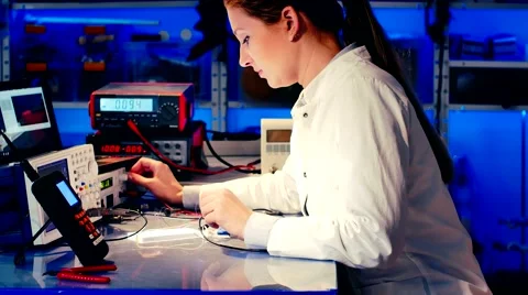 Test of electronic device With Microprocessor Controller Stock Footage 62250235