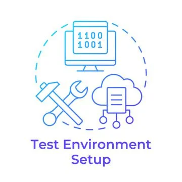 Test environment setup blue gradient concept icon 스톡 일러스트