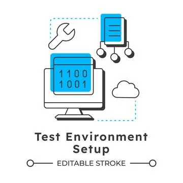 Test environment setup modern linear concept icon 스톡 일러스트