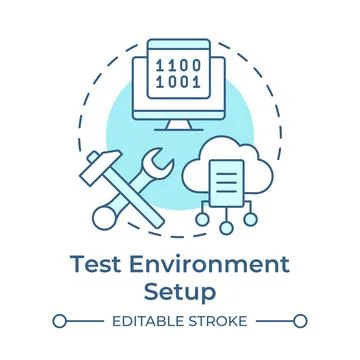 Test environment setup soft blue concept icon Stockillustratie