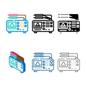 Test equipment tool multipack work color icon vector Illustrazione stock