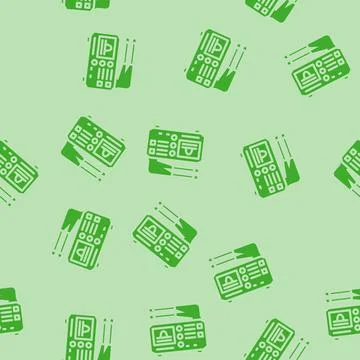 Test equipment tool work glyph vector seamless pattern Stock Illustration