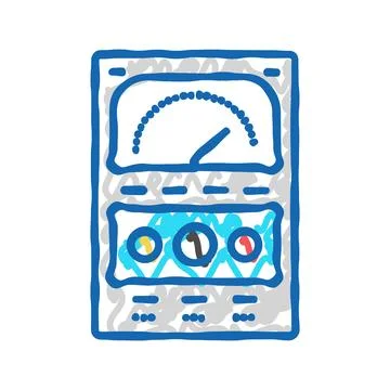 Test equipment tool work icon doodle illustration Illustrazione stock