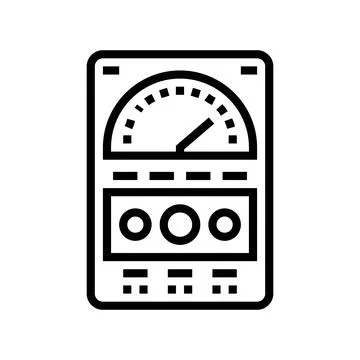 Test equipment tool work line icon vector illustration Illustrazione stock
