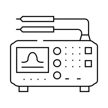 Test equipment tool work line icon vector illustration Illustrazione stock