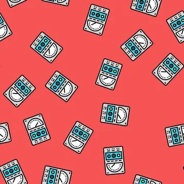 Test equipment tool work vector seamless pattern Illustrazione stock