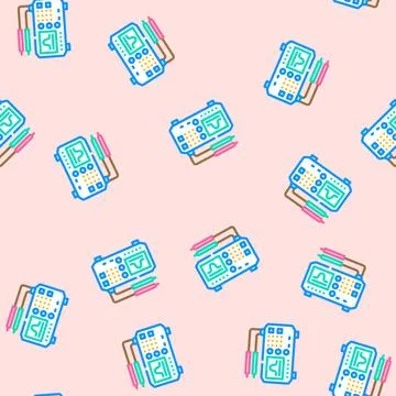 Test equipment tool work vector seamless pattern Illustrazione stock