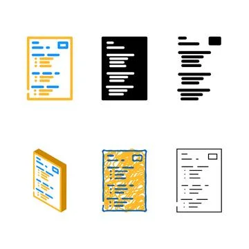 Test exam paper document color variations icon vector イラスト素材