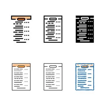 Test exam paper document color clean icon vector 스톡 일러스트