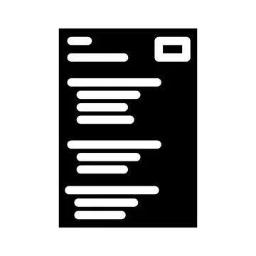 Test exam paper document glyph icon vector illustration Stock Illustration