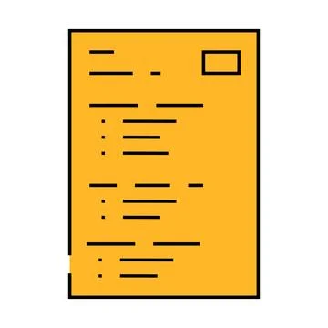 Test exam paper document icon color illustration Stock Illustration
