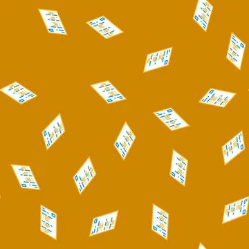 Test exam paper document isometric icon seamless pattern Stock Illustration