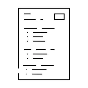 Test exam paper document line icon vector illustration Stock Illustration