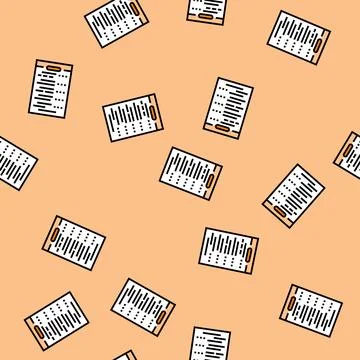 Test exam paper document vector seamless pattern イラスト素材