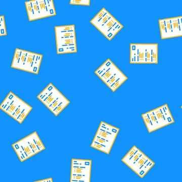 Test exam paper document vector seamless pattern Stock Illustration