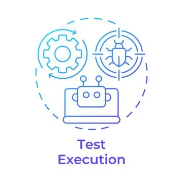 Test execution blue gradient concept icon 스톡 일러스트