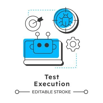Test execution modern linear concept icon 스톡 일러스트