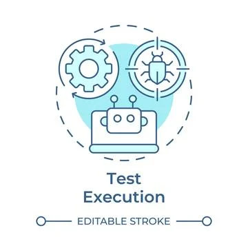 Test execution soft blue concept icon 스톡 일러스트