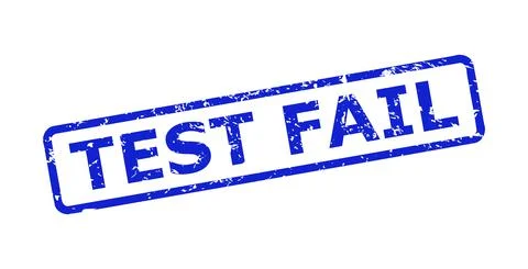 TEST FAIL Seal with Grunged Texture and Rounded Rectangle Frame 库存插图