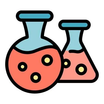 Test flask icon vector flat Illustrazione stock
