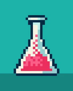 Test flask pixel art icon イラスト素材