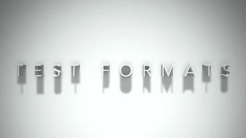 Test formats 3D title animation white text on a white background Stock Footage 299370859
