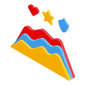 Test game graph icon isometric vector. 360 bar Stock Illustration