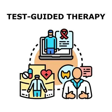 Test guided therapy diagnosis and treatment planning Stock Illustration