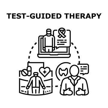 Test guided therapy diagnosis and treatment planning 库存插图