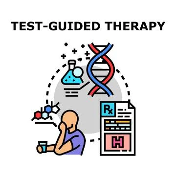 Test guided therapy guiding personalized medical treatment Stock Illustration