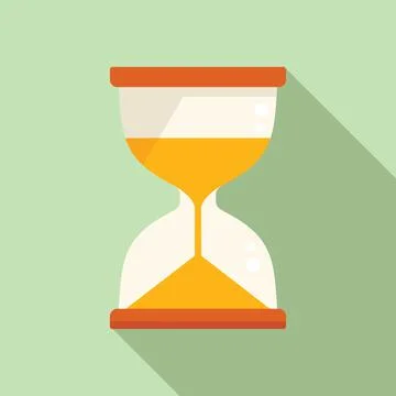 Test hourglass icon flat vector. Paper check Stock Illustration